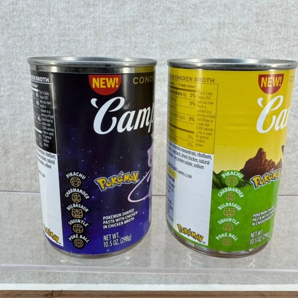 Campbell's Condensed Soup Pokemon Pikachu Mew Lot of 2